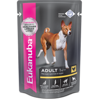 Eukanuba Adult All Breed влажный рацион из курицы в соусе для взрослых собак,100г