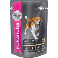 Eukanuba Adult All Breed влажный рацион с ягнёнком в соусе для взрослых собак, 100г