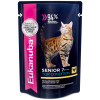 Eukanuba Senior 7+ Top Condition влажный рацион из курицы в соусе для взрослых кошек старше 7 лет,85 г