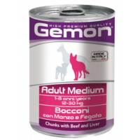 Gemon Dog Medium Adult Beef/Liver (консервированный корм для взрослых собак средних пород, говядина, печень ) 415г