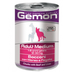 Gemon Dog Medium Adult Beef/Liver (консервированный корм для взрослых собак средних пород, говядина, печень ) 415г