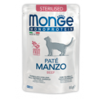 Monge Cat Monoprotein Sterilised Beef (консервированный корм для кошек, говядина) 85гр