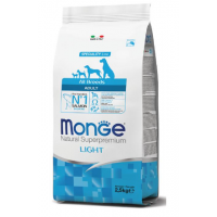 Monge Dog All Breeds Light Salmon/Rice (Корм для взрослых собак,склонных к полноте c лососем и рисом)