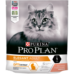 Pro Plan Elegant OptiDerma Adult (сухой корм для кошек для здоровья кожи и шерсти с лососем)