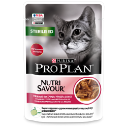Pro Plan Nutri Savour STERILISED (утка в соусе) 85г x 26 шт