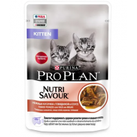 Pro Plan Nutri Savour KITTEN (для котят говядина в соусе) 85г х 26шт