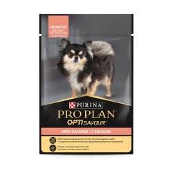 Pro Plan Opti Savour (влажный корм для собак мелких пород с чувств. пищеварением, кусочки в соусе c лососем) 85 г х 26 шт