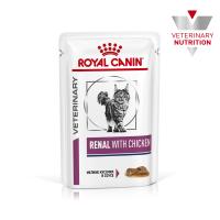Royal Canin Renal Feline Корм диетический для взрослых кошек с курицей для поддержания функции почек, соус, 0,085кг